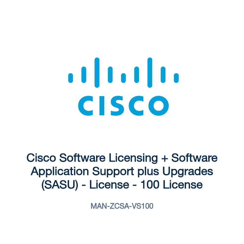 MAN-ZCSA-VS100: Cisco Software Licensing + Software Application Support plus Upgrades