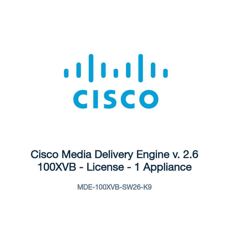 MDE-100XVB-SW26-K9: Cisco Media Delivery Engine v. 2.6 100XVB