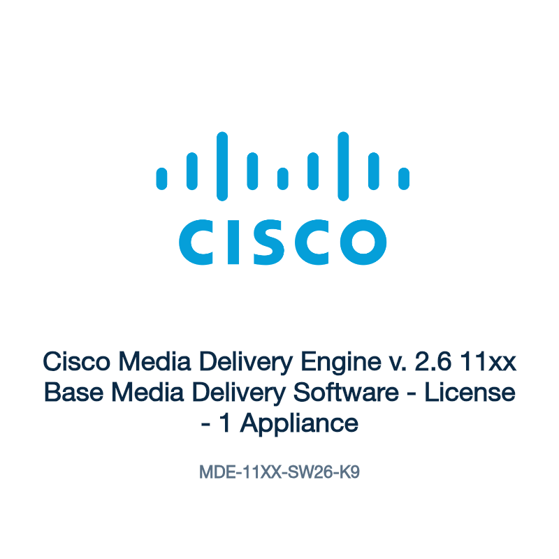MDE-11XX-SW26-K9: Cisco Media Delivery Engine v. 2.6 11xx Base Media Delivery Software
