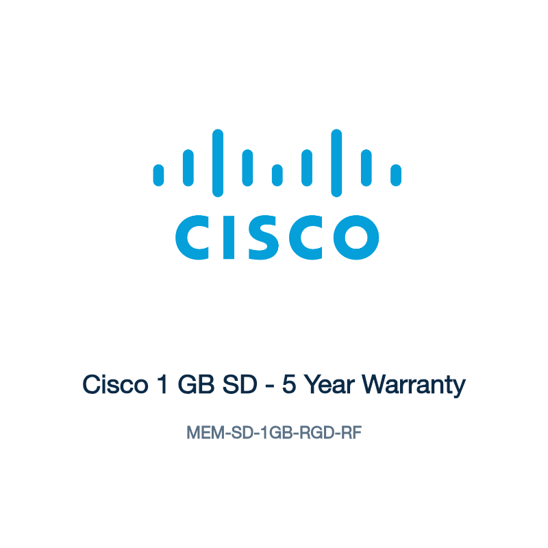 MEM-SD-1GB-RGD-RF: Cisco 1 GB SD - 5 Year Warranty