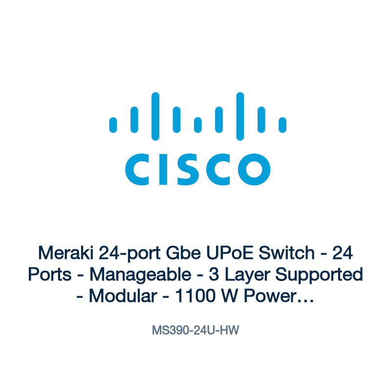 MS390-24U-HW: Meraki 24-port Gbe UPoE Switch