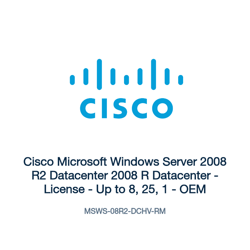 MSWS-08R2-DCHV-RM: Cisco Microsoft Windows Server 2008 R2 Datacenter 2008 R Datacenter