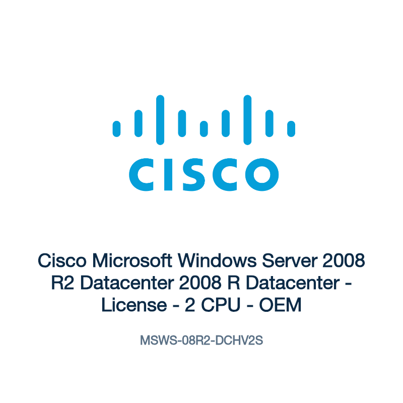 MSWS-08R2-DCHV2S: Cisco Microsoft Windows Server 2008 R2 Datacenter 2008 R Datacenter