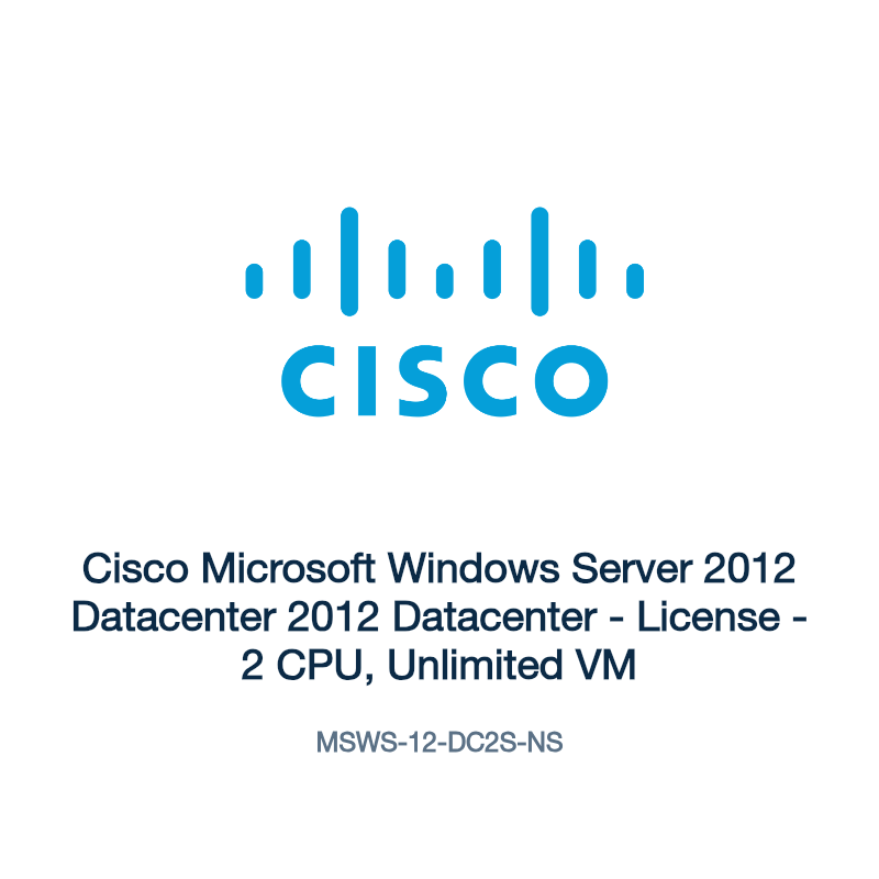 MSWS-12-DC2S-NS: Cisco Microsoft Windows Server 2012 Datacenter 2012 Datacenter