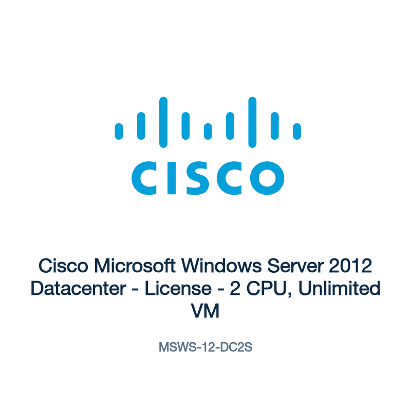 MSWS-12-DC2S: Cisco Microsoft Windows Server 2012 Datacenter