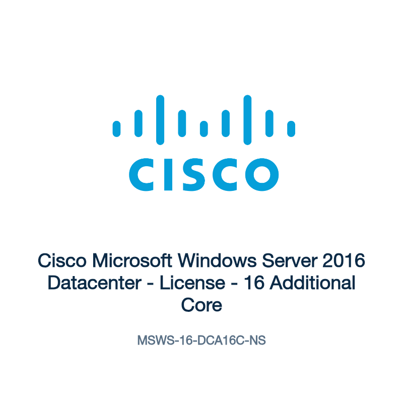 MSWS-16-DCA16C-NS: Cisco Microsoft Windows Server 2016 Datacenter