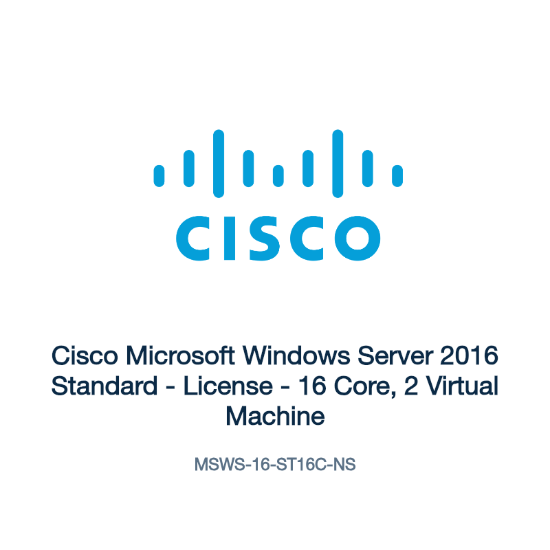 MSWS-16-ST16C-NS: Cisco Microsoft Windows Server 2016 Standard