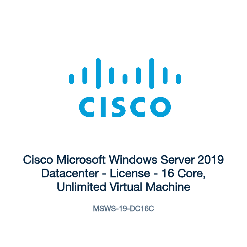 MSWS-19-DC16C: Cisco Microsoft Windows Server 2019 Datacenter