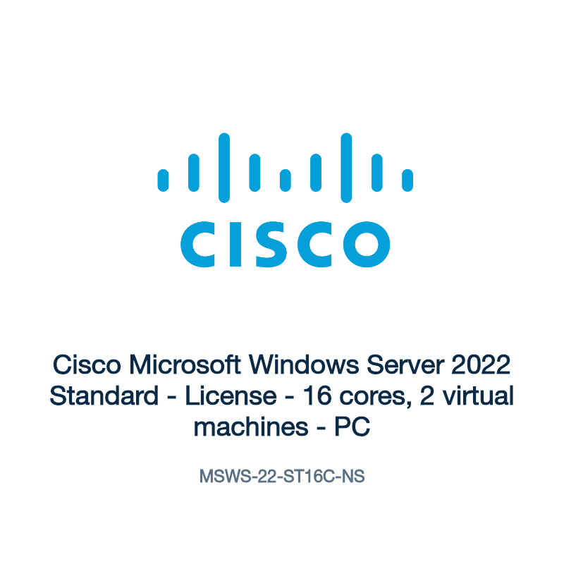 MSWS-22-ST16C-NS: Cisco Microsoft Windows Server 2022 Standard