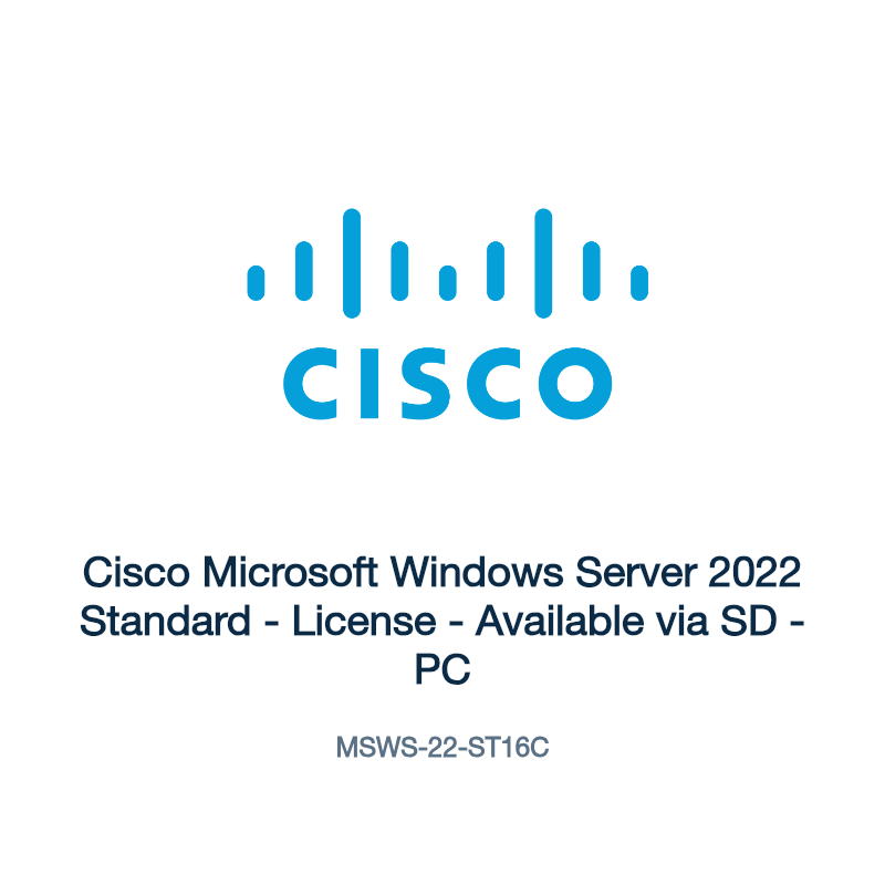 MSWS-22-ST16C: Cisco Microsoft Windows Server 2022 Standard
