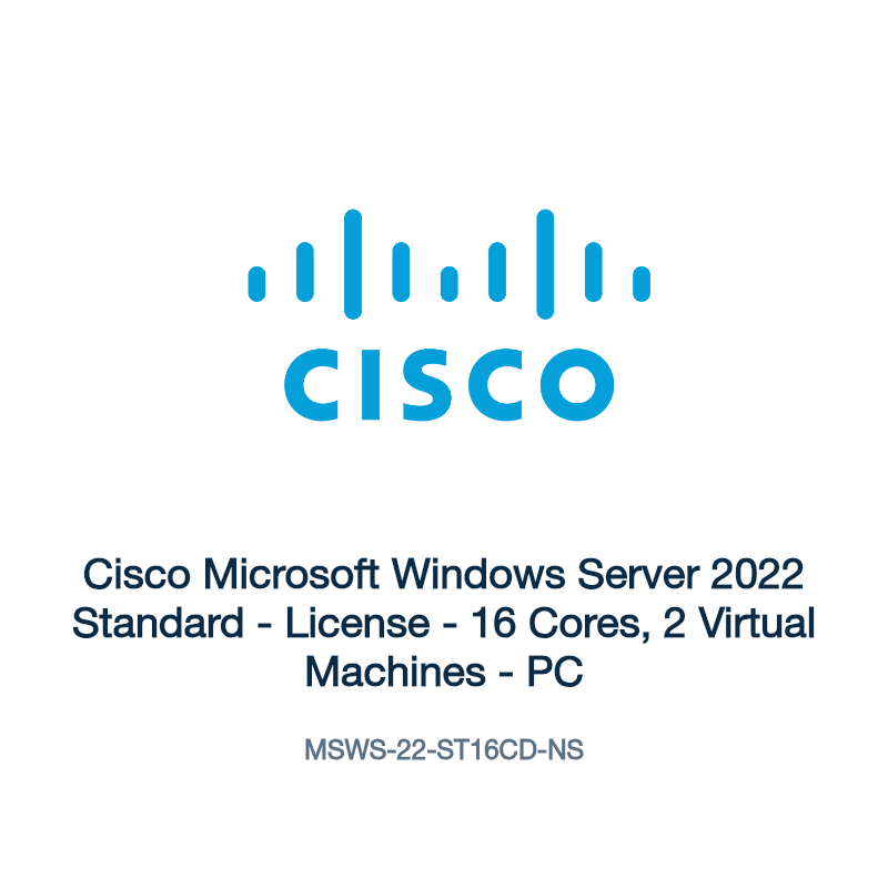 MSWS-22-ST16CD-NS: Cisco Microsoft Windows Server 2022 Standard