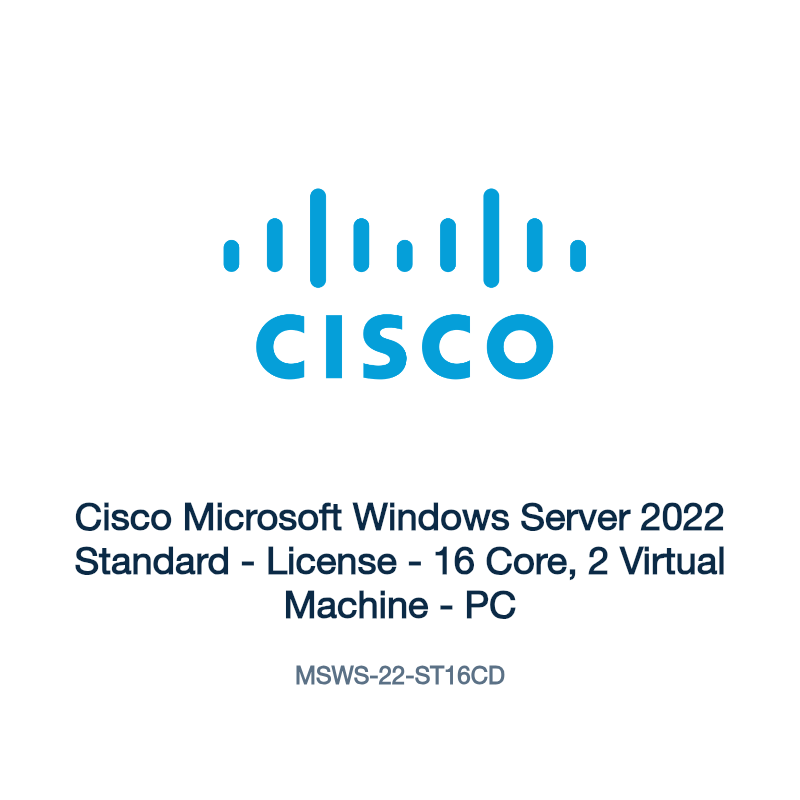 MSWS-22-ST16CD: Cisco Microsoft Windows Server 2022 Standard