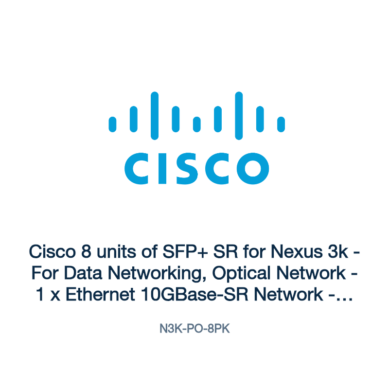 N3K-PO-8PK: Cisco 8 units of SFP+ SR for Nexus 3k