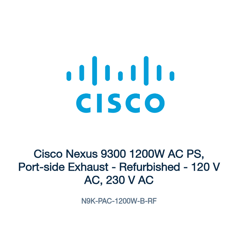 N9K-PAC-1200W-B-RF: Cisco Nexus 9300 1200W AC PS, Port-side Exhaust