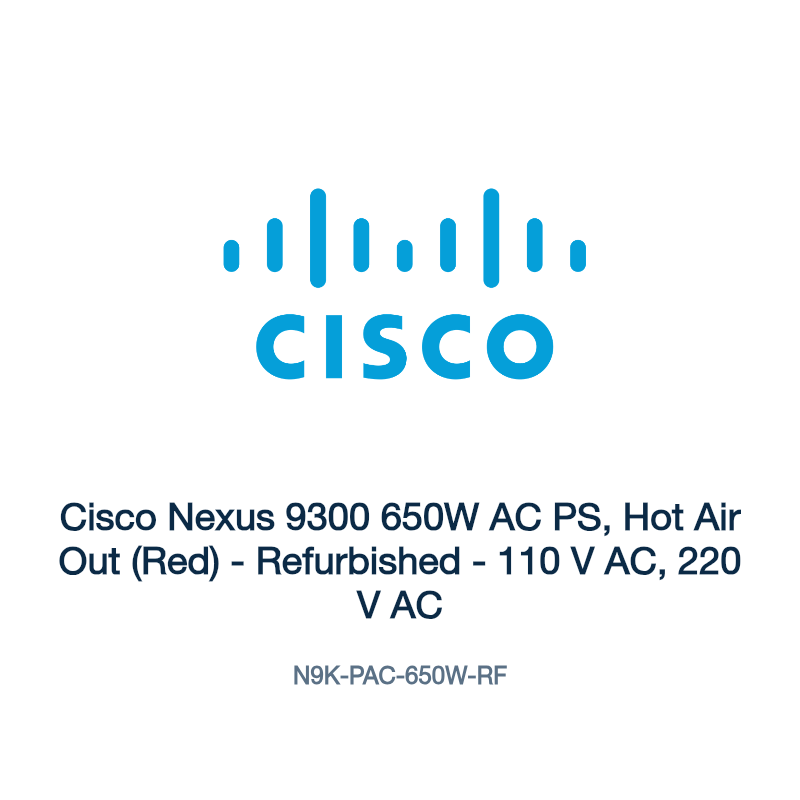 N9K-PAC-650W-RF: Cisco Nexus 9300 650W AC PS, Hot Air Out (Red)