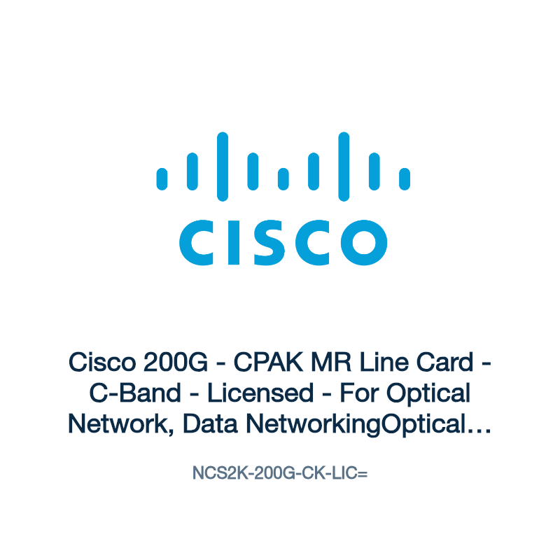 NCS2K-200G-CK-LIC=: Cisco 200G - CPAK MR Line Card - C-Band - Licensed