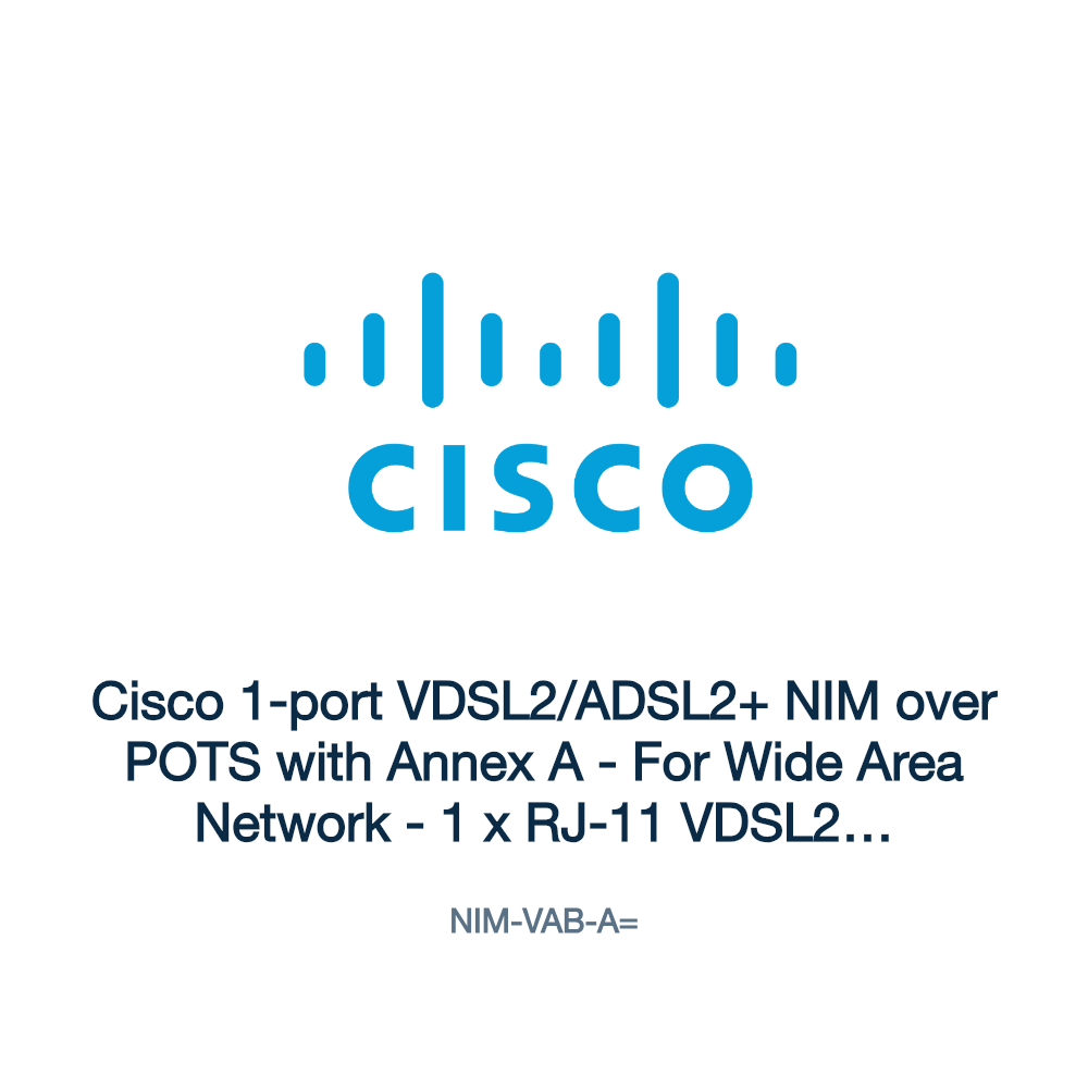 NIM-VAB-A=: Cisco 1-port VDSL2/ADSL2+ NIM over POTS with Annex A
