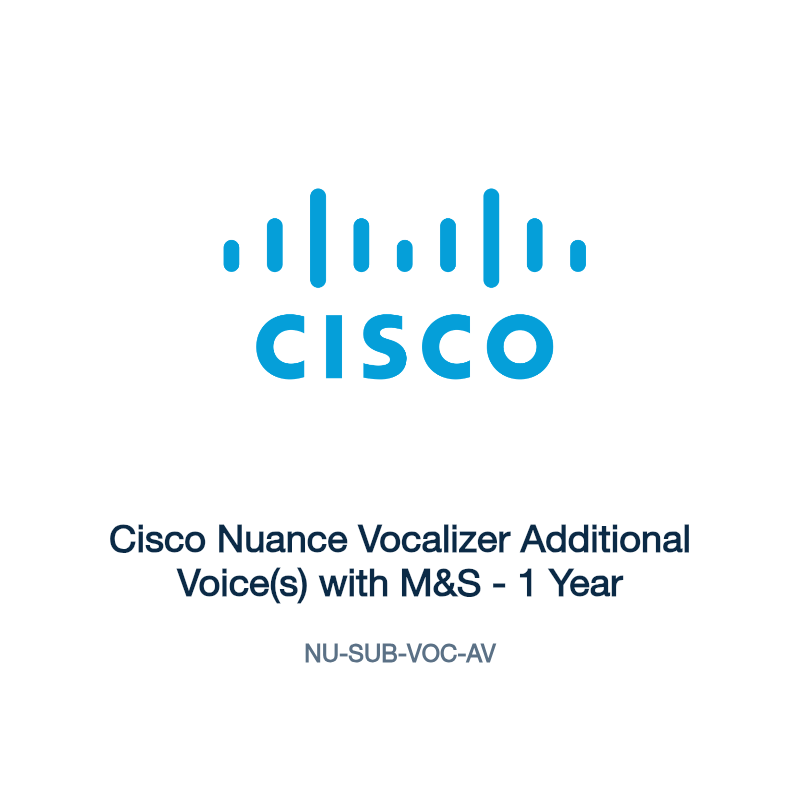NU-SUB-VOC-AV: Cisco Nuance Vocalizer Additional Voice(s) with M&S