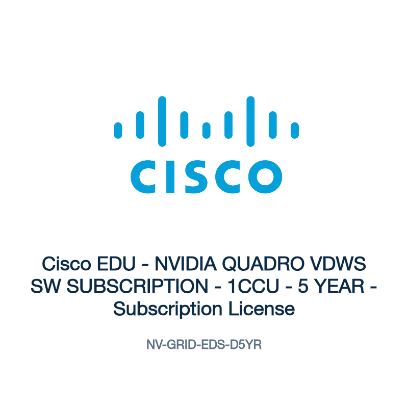 NV-GRID-EDS-D5YR: Cisco EDU - NVIDIA QUADRO VDWS SW SUBSCRIPTION - 1CCU - 5 YEAR