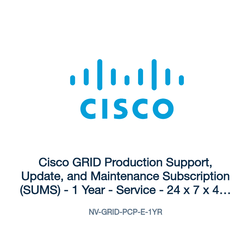 NV-GRID-PCP-E-1YR: Cisco GRID Production Support, Update, and Maintenance Subscription