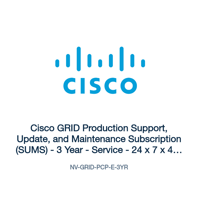 NV-GRID-PCP-E-3YR: Cisco GRID Production Support, Update, and Maintenance Subscription