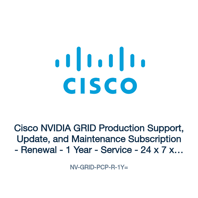 NV-GRID-PCP-R-1Y=: Cisco NVIDIA GRID Production Support, Update, and Maintenance