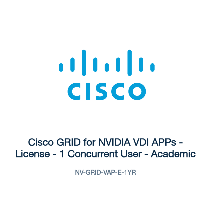 NV-GRID-VAP-E-1YR: Cisco GRID for NVIDIA VDI APPs