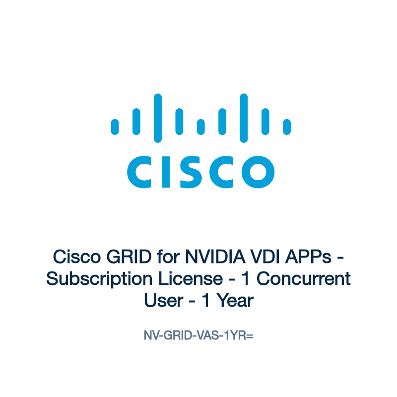 NV-GRID-VAS-1YR=: Cisco GRID for NVIDIA VDI APPs