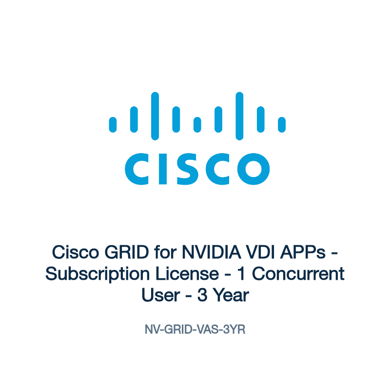 NV-GRID-VAS-3YR: Cisco GRID for NVIDIA VDI APPs