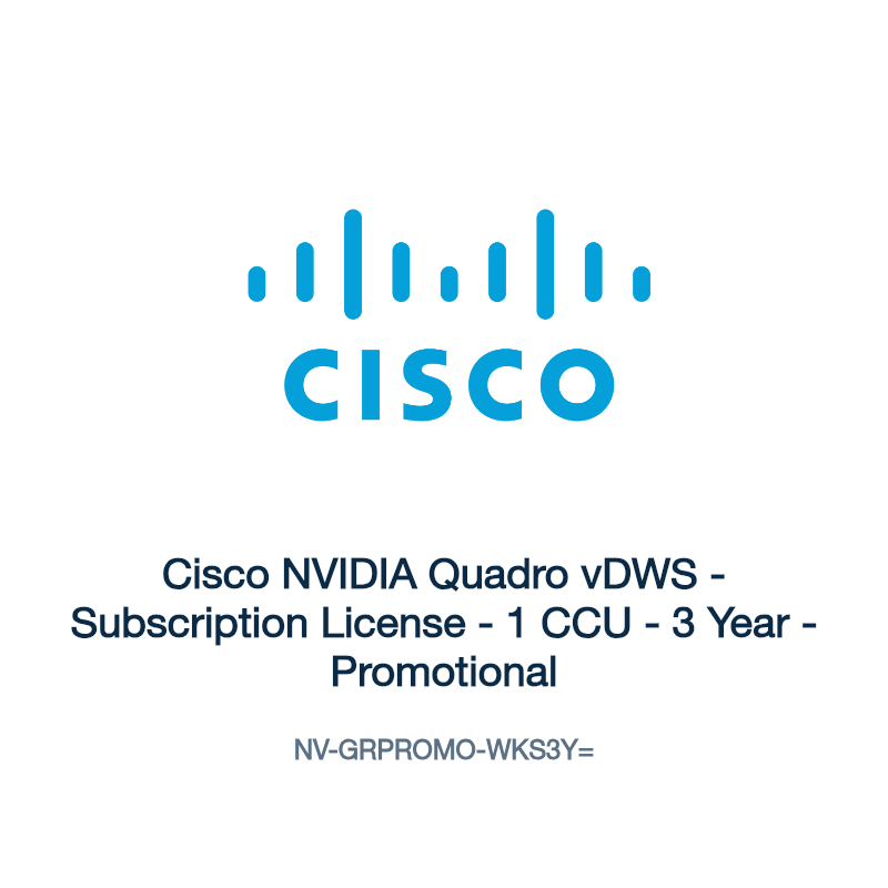 NV-GRPROMO-WKS3Y=: Cisco NVIDIA Quadro vDWS