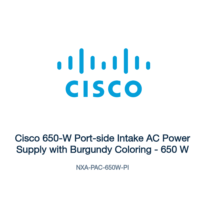 NXA-PAC-650W-PI: Cisco 650-W Port-side Intake AC Power Supply with Burgundy Coloring