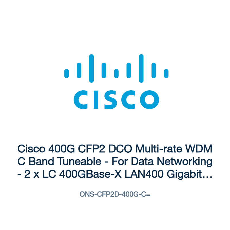 ONS-CFP2D-400G-C=: Cisco 400G CFP2 DCO Multi-rate WDM C Band Tuneable