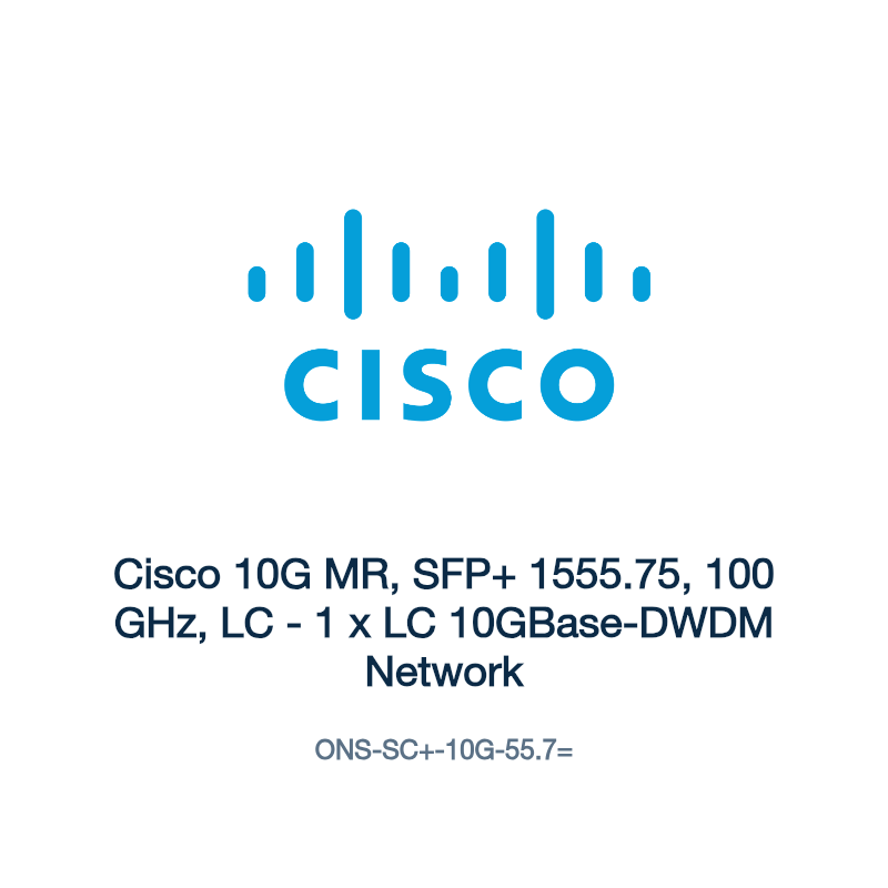 ONS-SC+-10G-55.7=: Cisco 10G MR, SFP+ 1555.75, 100 GHz, LC