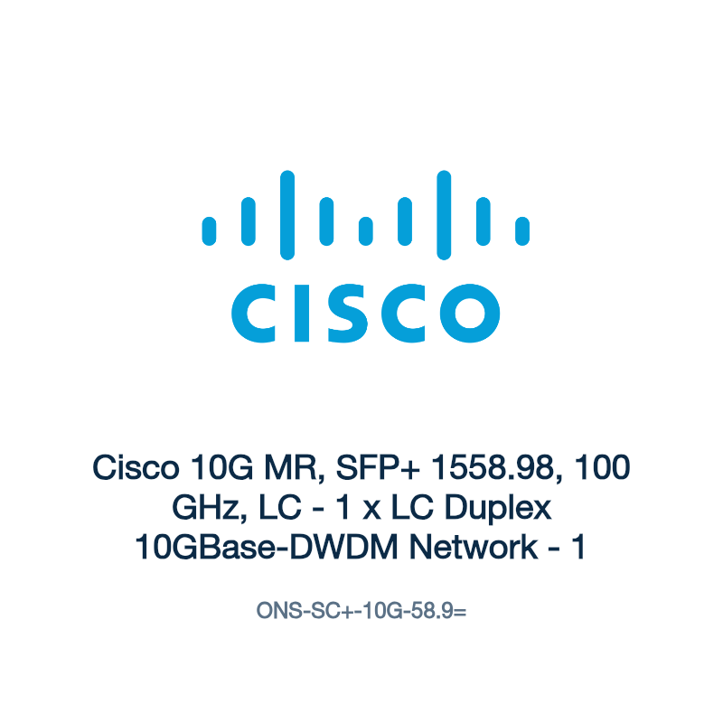 ONS-SC+-10G-58.9=: Cisco 10G MR, SFP+ 1558.98, 100 GHz, LC