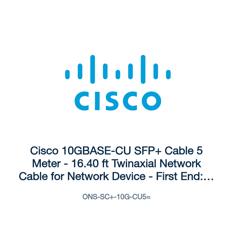 ONS-SC+-10G-CU5=: Cisco 10GBASE-CU SFP+ Cable 5 Meter
