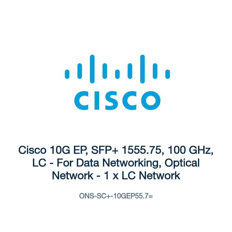 ONS-SC+-10GEP55.7=: Cisco 10G EP, SFP+ 1555.75, 100 GHz, LC