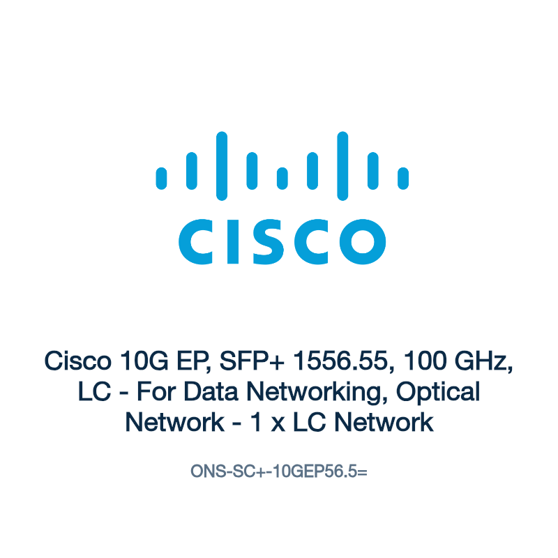 ONS-SC+-10GEP56.5=: Cisco 10G EP, SFP+ 1556.55, 100 GHz, LC