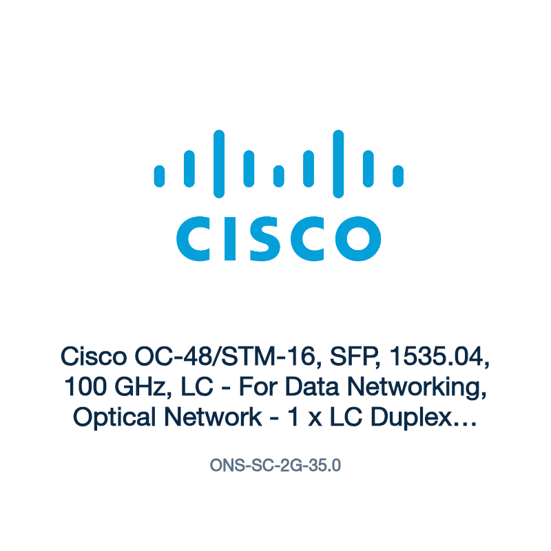 ONS-SC-2G-35.0: Cisco OC-48/STM-16, SFP, 1535.04, 100 GHz, LC
