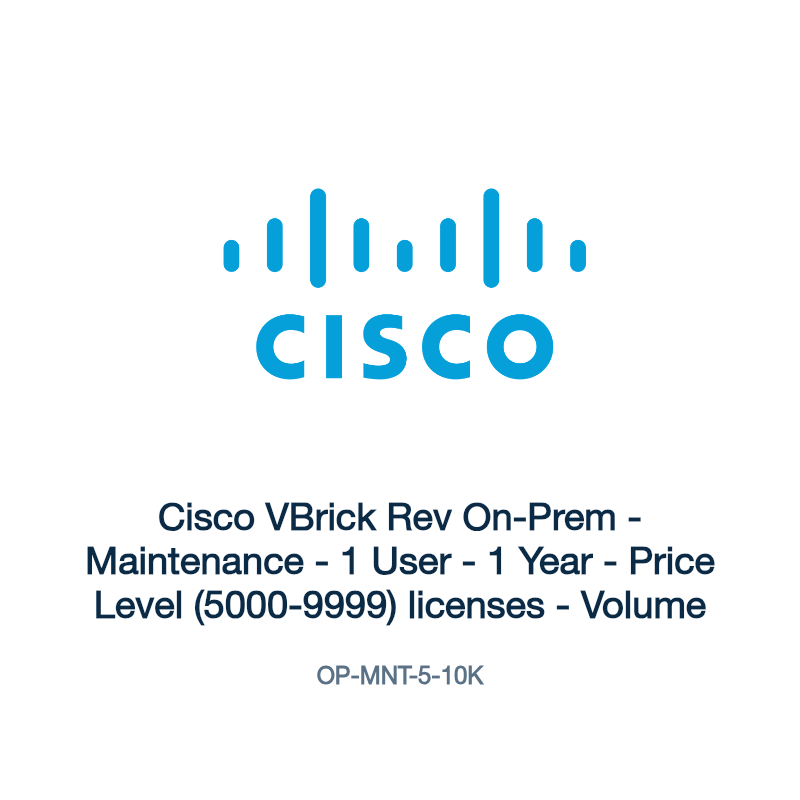 OP-MNT-5-10K: Cisco VBrick Rev On-Prem