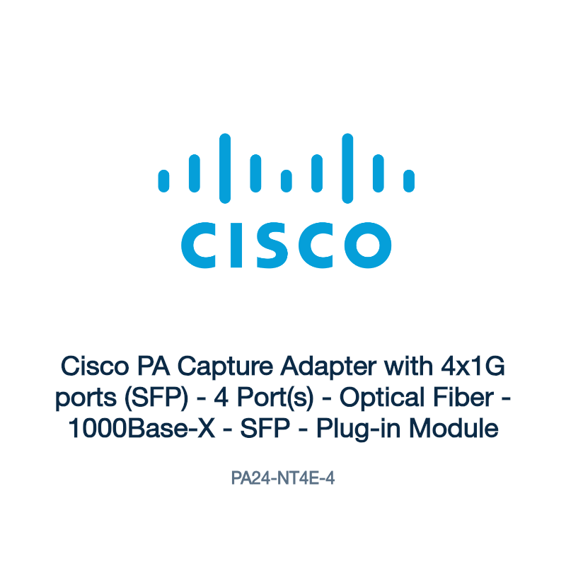 PA24-NT4E-4: Cisco PA Capture Adapter with 4x1G ports (SFP)