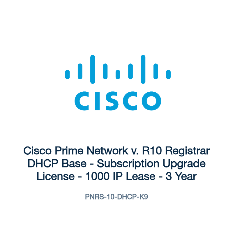 PNRS-10-DHCP-K9: Cisco Prime Network v. R10 Registrar DHCP Base