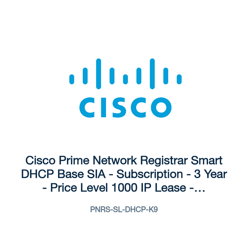 PNRS-SL-DHCP-K9: Cisco Prime Network Registrar Smart DHCP Base SIA