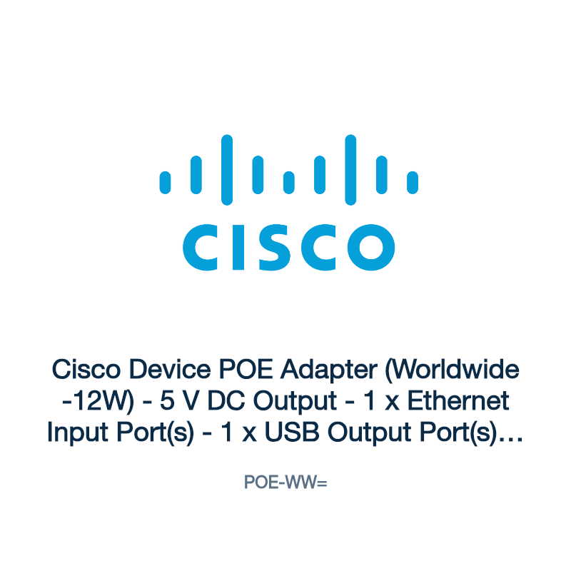 POE-WW=: Cisco Device POE Adapter (Worldwide -12W)