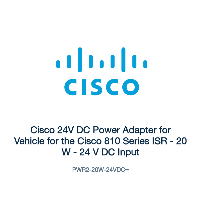 PWR2-20W-24VDC=: Cisco 24V DC Power Adapter for Vehicle for the Cisco 810 Series ISR
