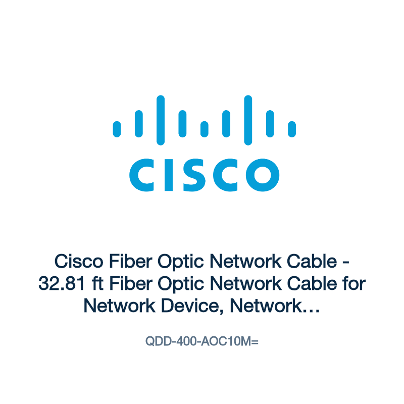 QDD-400-AOC10M=: Cisco Fiber Optic Network Cable