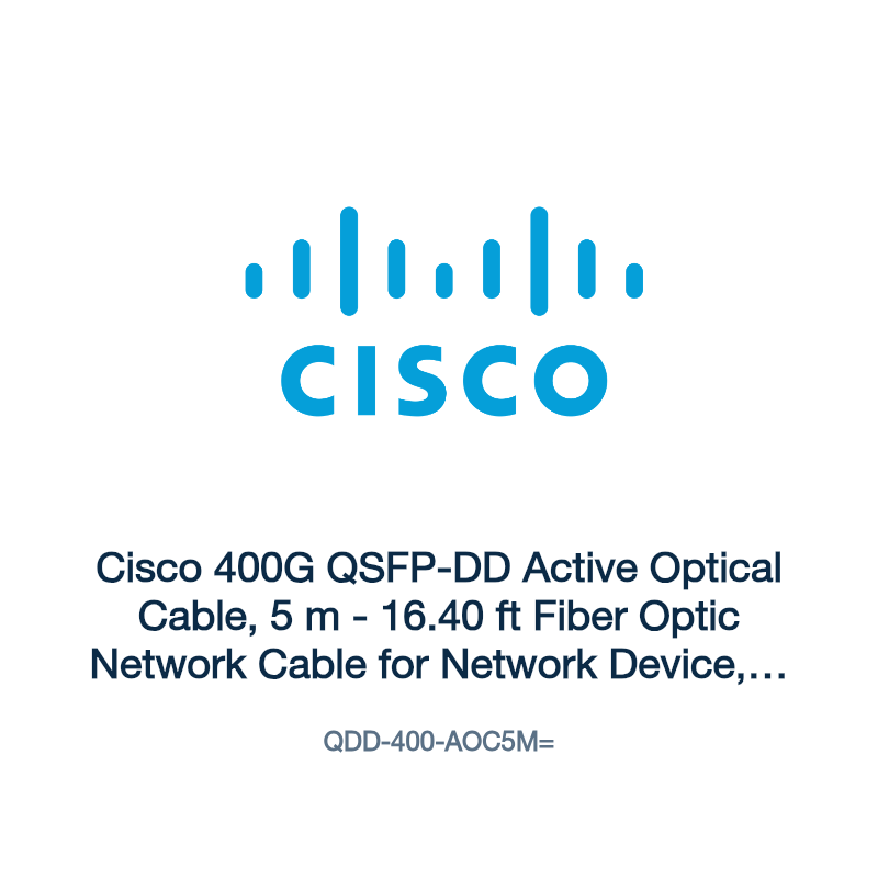 QDD-400-AOC5M=: Cisco 400G QSFP-DD Active Optical Cable, 5 m
