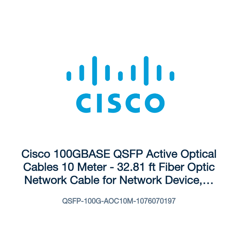QSFP-100G-AOC10M-1076070197: Cisco 100GBASE QSFP Active Optical Cables 10 Meter
