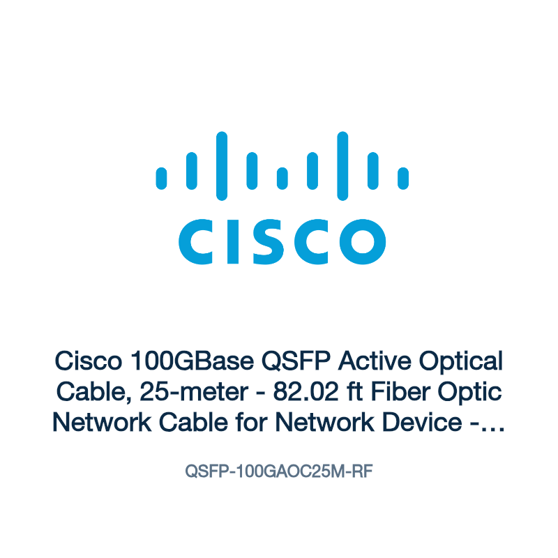 QSFP-100GAOC25M-RF: Cisco 100GBase QSFP Active Optical Cable, 25-meter