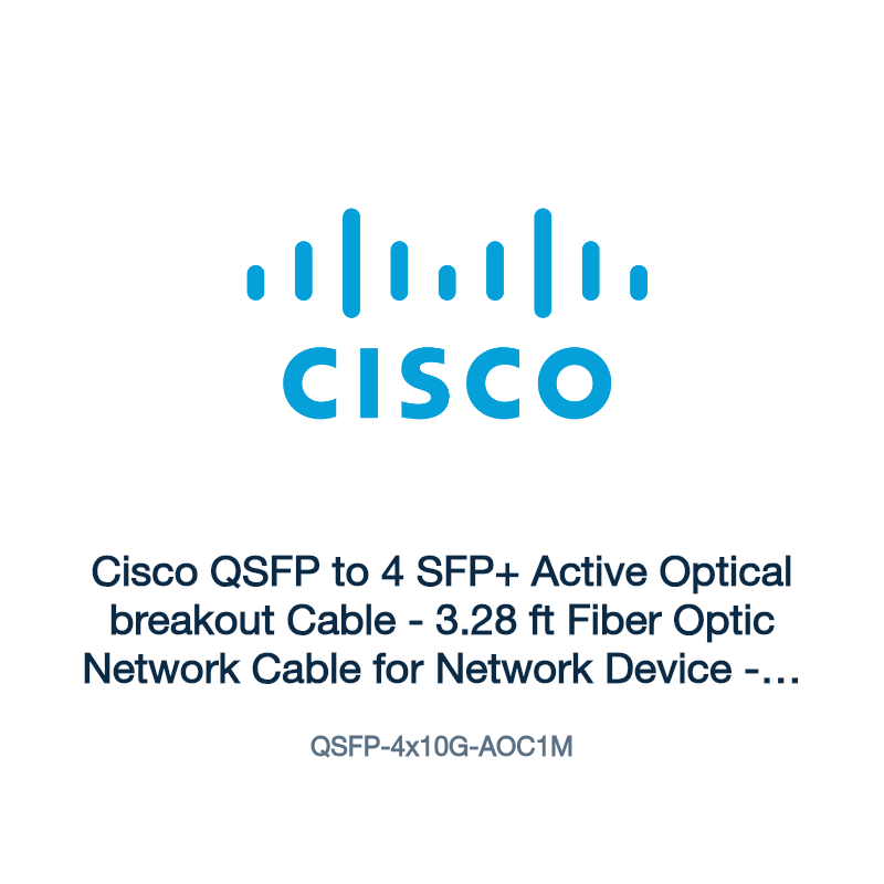 QSFP-4x10G-AOC1M: Cisco QSFP to 4 SFP+ Active Optical breakout Cable
