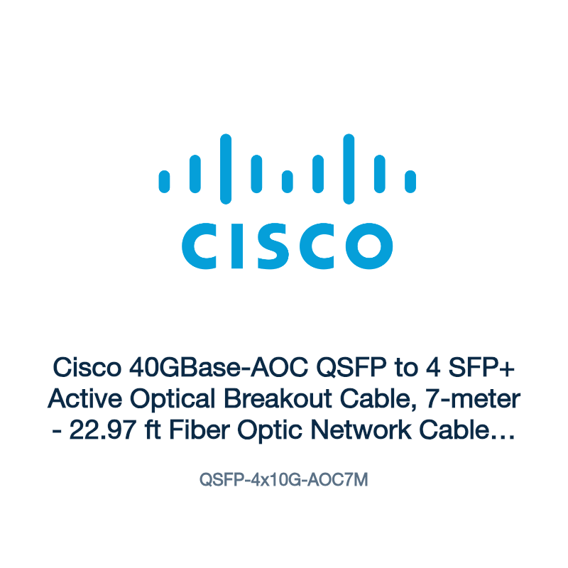 QSFP-4x10G-AOC7M: Cisco 40GBase-AOC QSFP to 4 SFP+ Active Optical Breakout Cable